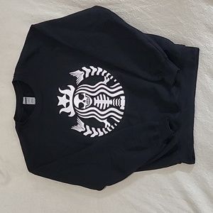 Starbucks Skeleton Crewneck Sweatshirt - Medium - Black